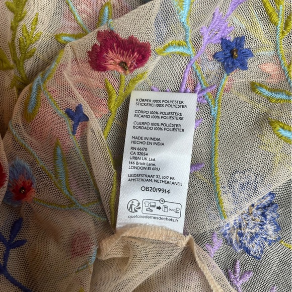 Anthropologie Layla Floral Embroidered Sheer Mesh Top - Picture 5 of 8
